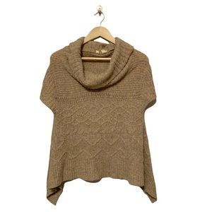 Anthropologie Moth Cowl Neck Short Sleeve Wool Blend Pullover Sweater Size Small